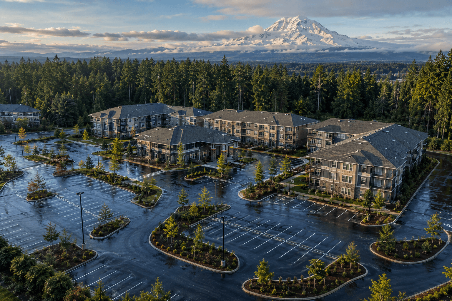 Commercial asphalt paving contractor serving parking lots across Washington state