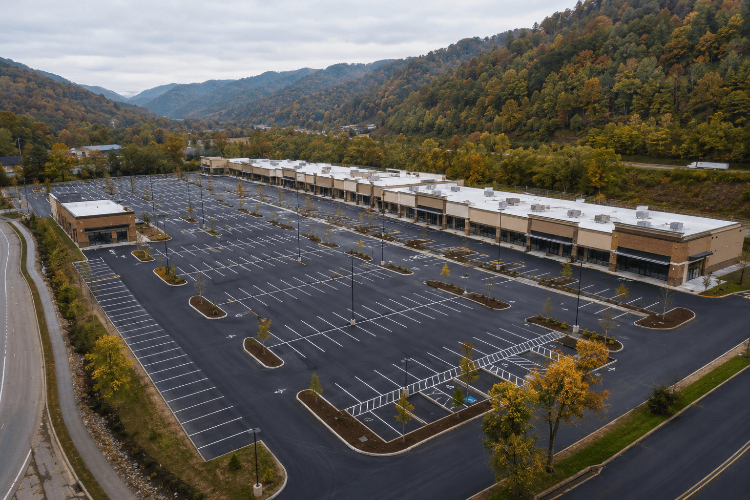Commercial asphalt paving contractor serving parking lots across Morgantown, West Virginia